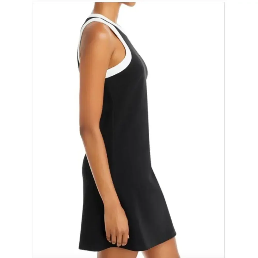 AQUA by Bloomingdales Black & White Racerback Mini Dress - Size Small - Picture 3 of 10